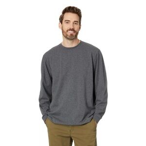 LL Bean Men's Carefree Unshrinkable Tee Traditional Fit Long-Sleeve in Grey - M